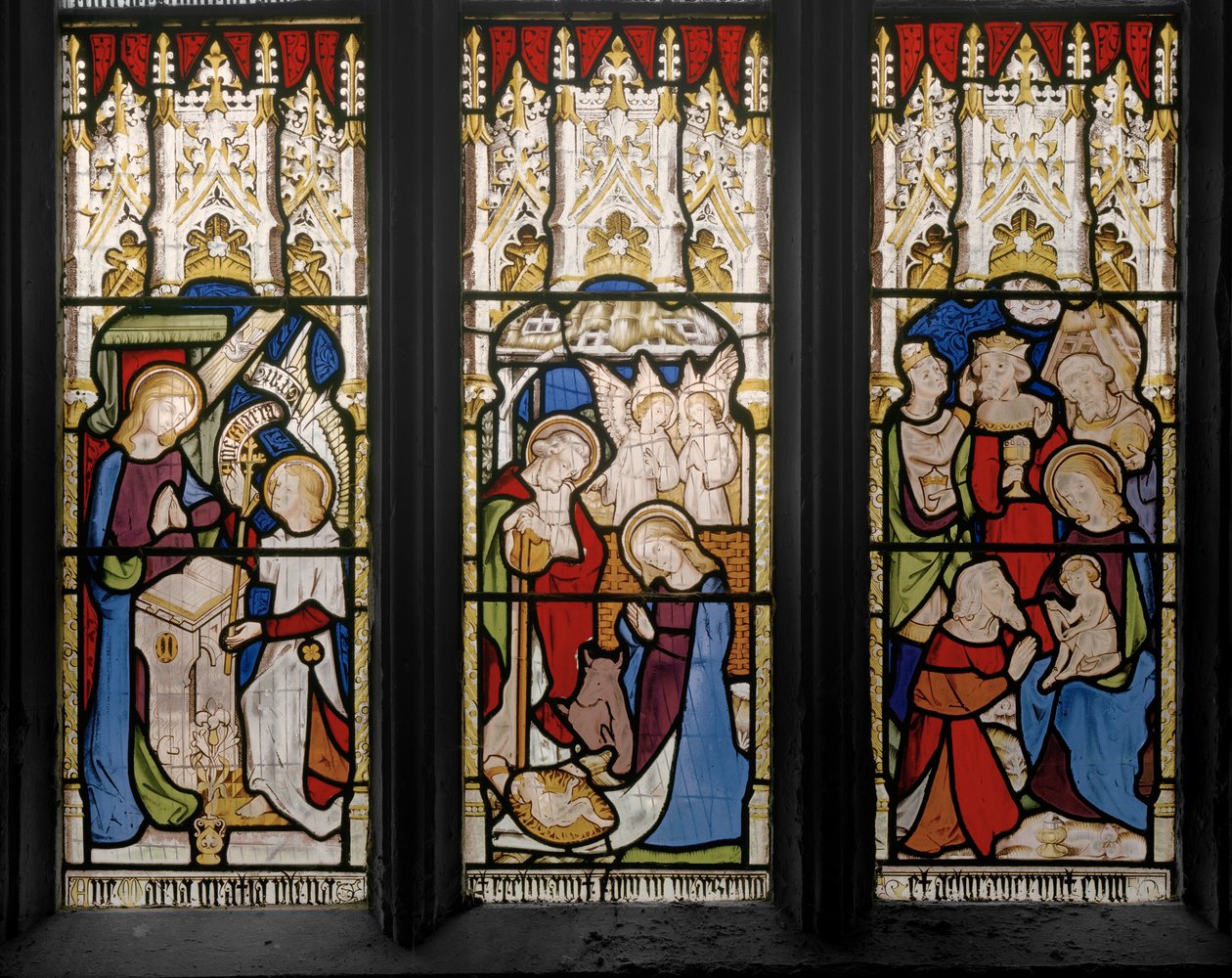 Eventos da Vida de Cristo e da Virgem Maria, detalhe, 1851 (vitral) de Augustus Welby Northmore Pugin