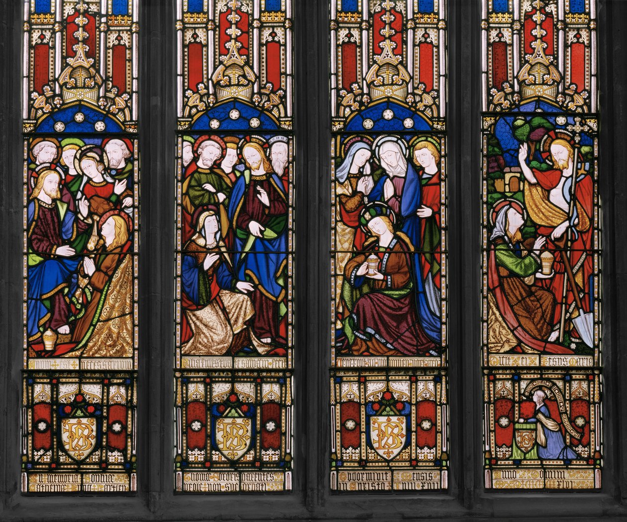 Eventos na Vida de Santa Maria Madalena, detalhe, 1848 (vitral) de Augustus Welby Northmore Pugin