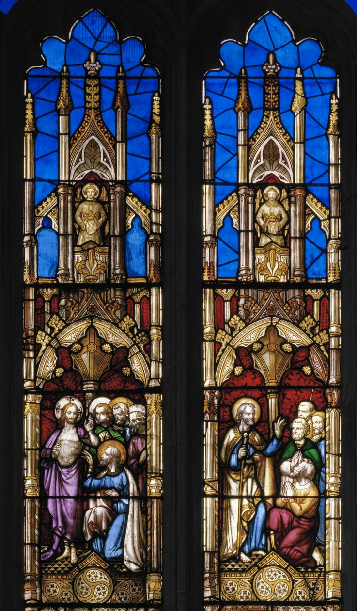 Eventos na Vida de São Tomé Apóstolo, detalhe, c.1843 (vitral) de Augustus Welby Northmore Pugin