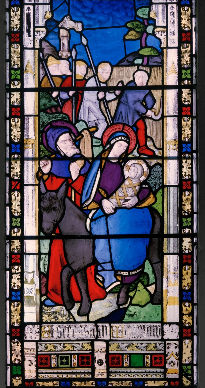 Voo para o Egito, detalhe, 1853 (vitral) de Augustus Welby Northmore Pugin