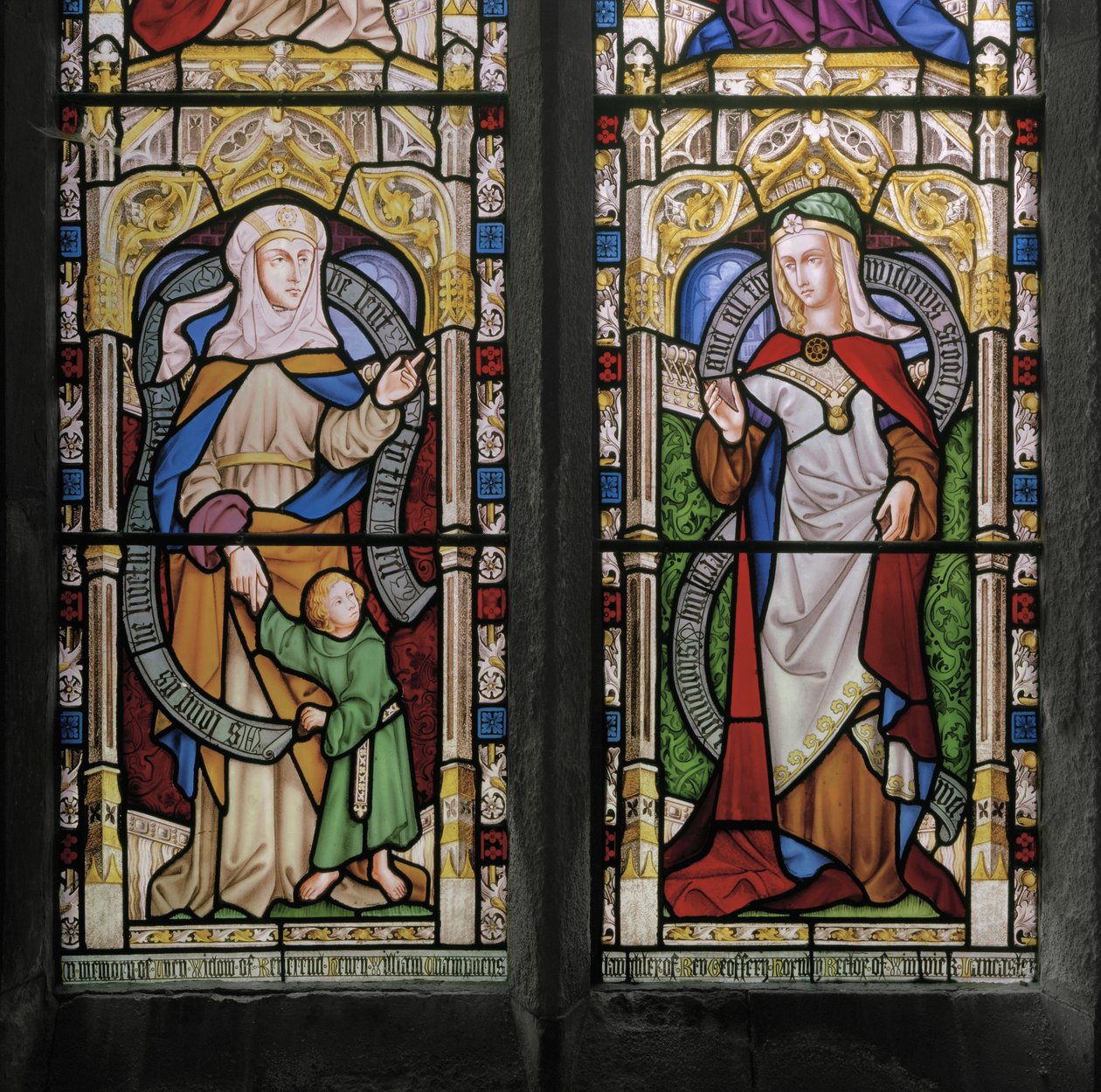 Ana com o jovem Samuel e Dorcas, 1852 (vitral) de Augustus Welby Northmore Pugin