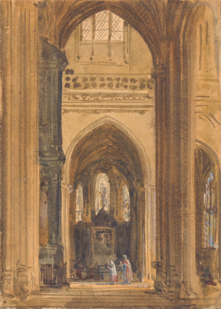 Interior de uma Igreja Gótica de Augustus Welby Northmore Pugin