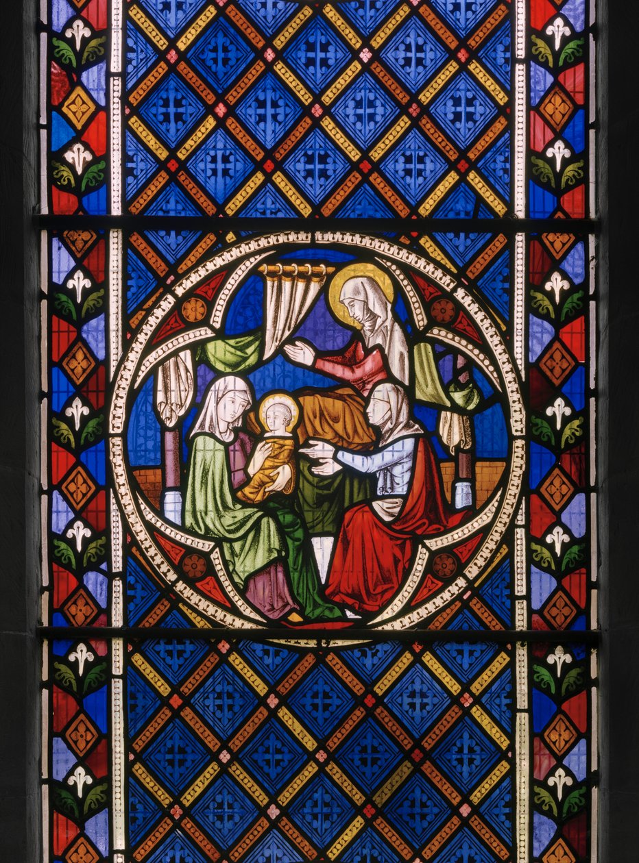 Vida de Santa Ana, detalhe, 1848 (vitral) de Augustus Welby Northmore Pugin