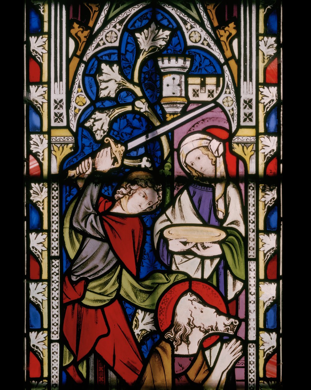 Vida de São João Batista, detalhe, 1852 (vitral) de Augustus Welby Northmore Pugin