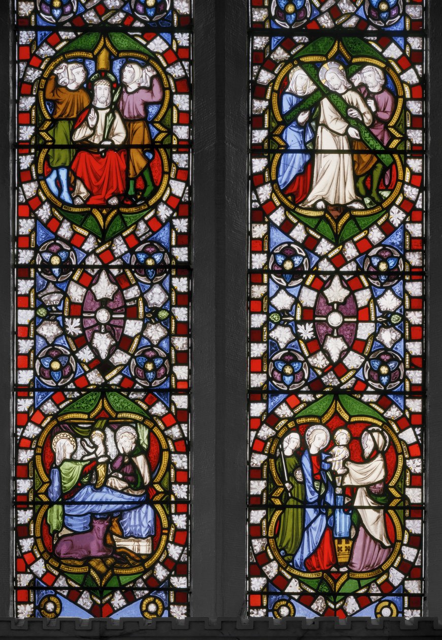 Mistérios do Rosário, Janela do Leste da Capela, detalhe, 1847 (vitral) de Augustus Welby Northmore Pugin