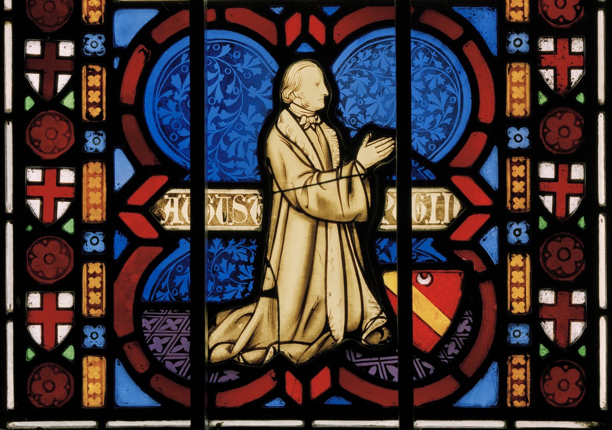 Pugin ajoelhado na oração, capela leste janela, c.1844 (vitral) de Augustus Welby Northmore Pugin