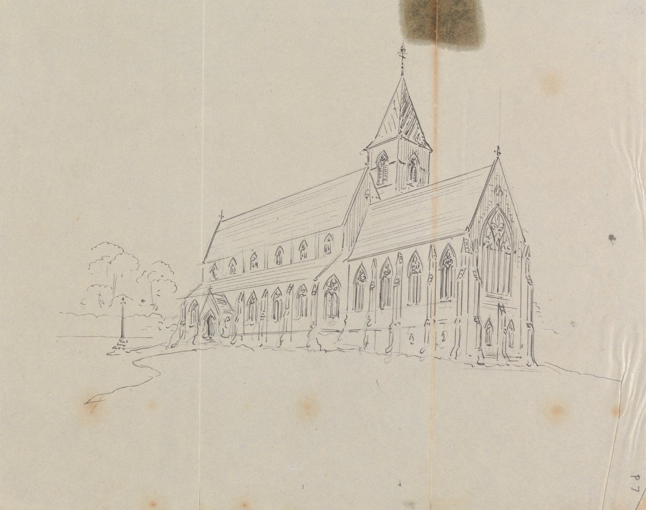 Esboço de uma Igreja Gótica de Augustus Welby Northmore Pugin