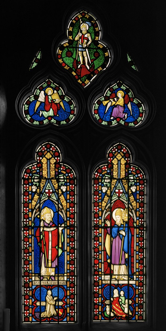 Santo Agostinho e São Gregório, Chapel East Window, c.1844 (vitral) de Augustus Welby Northmore Pugin
