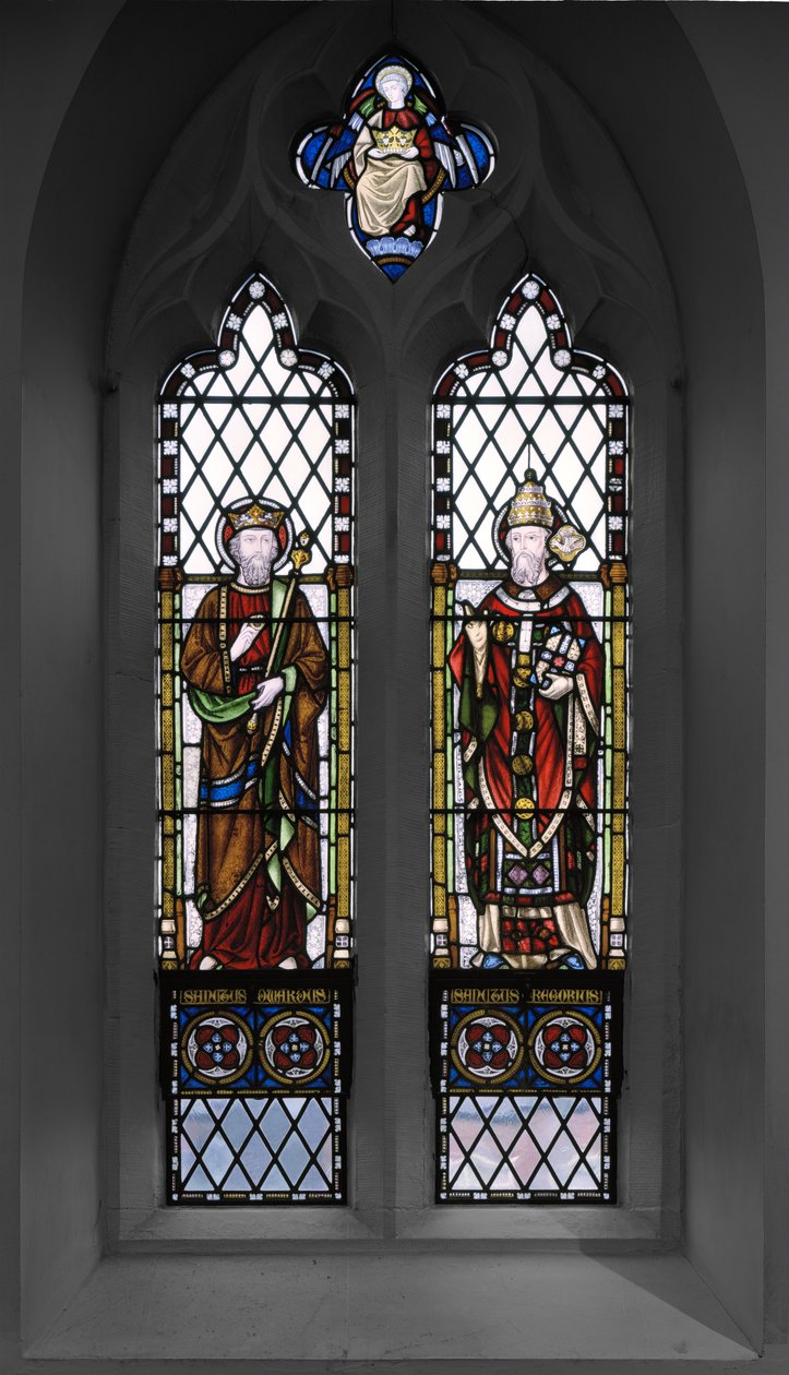São Eduardo e São Gregório, 1848 (vitral) de Augustus Welby Northmore Pugin