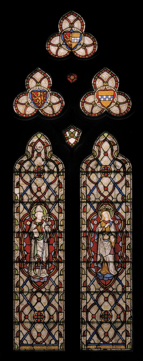 São João de Beverley e Santa Isabel da Hungria, 1849 (vitral) de Augustus Welby Northmore Pugin
