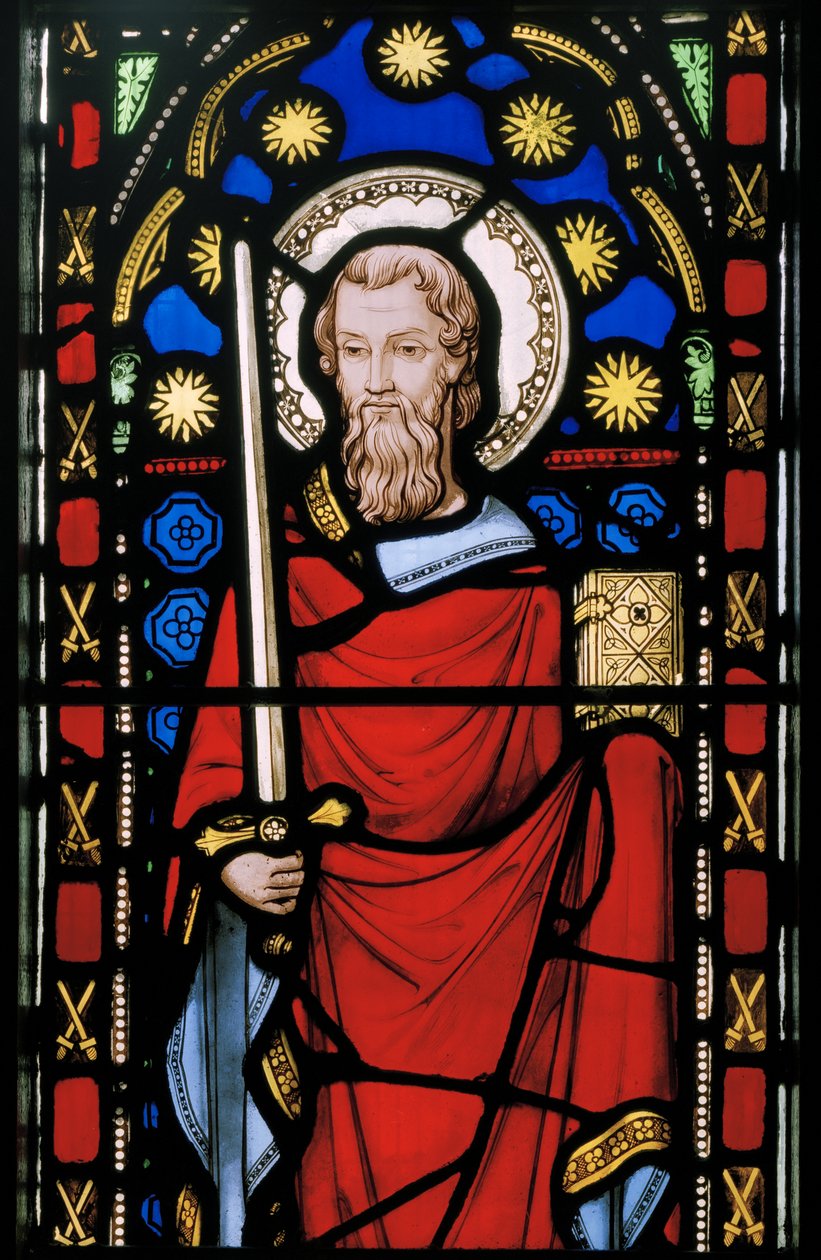 São Paulo, detalhe, c.1845 (vitral) de Augustus Welby Northmore Pugin