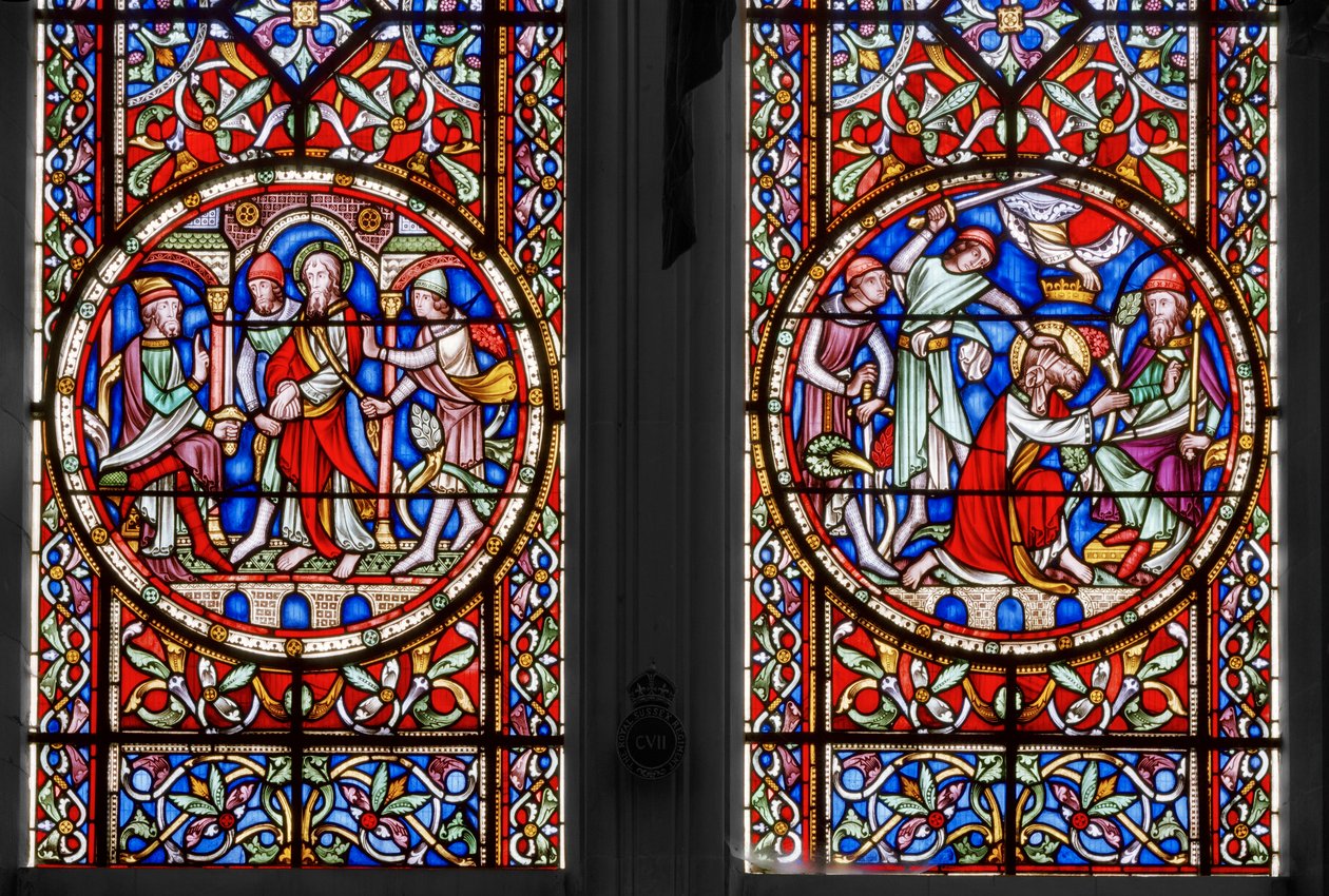 A vida de São Paulo, St. Georges Chapel, detalhe, 1852 (vitral) de Augustus Welby Northmore Pugin