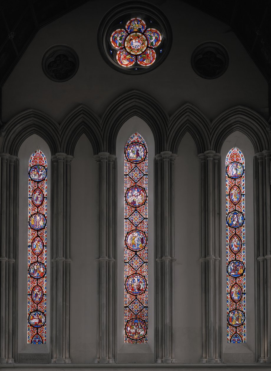 A paixão de Cristo, janela do leste, 1848-50 (vitral) de Augustus Welby Northmore Pugin