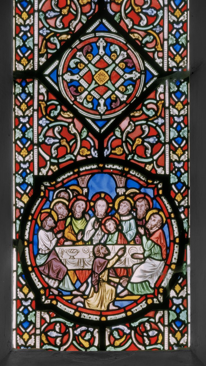 A paixão de Cristo, janela do leste, detalhe, 1848-50 (vitral) de Augustus Welby Northmore Pugin