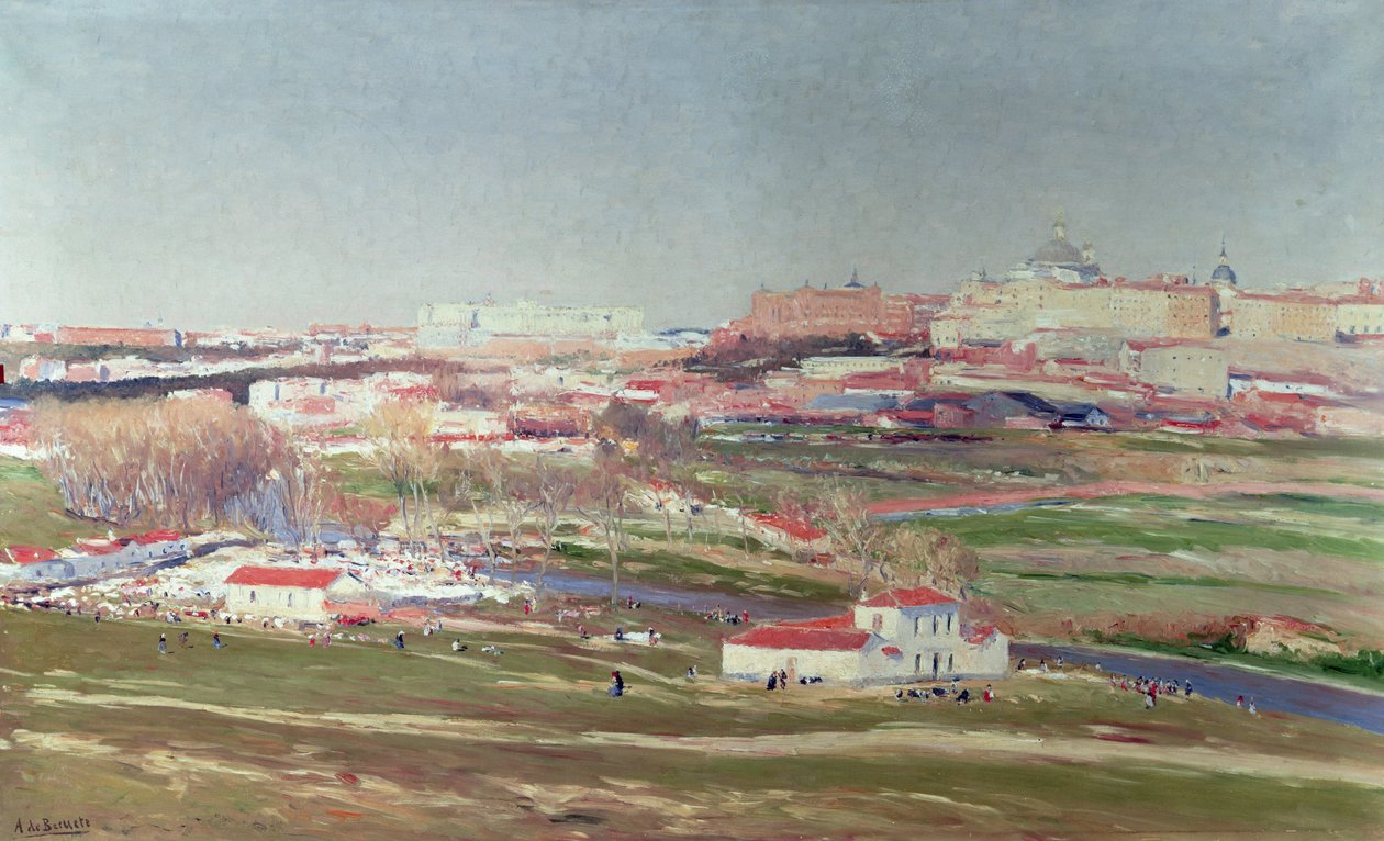 Pradaria de San Isidro e Palácio Real além, Madri de Aureliano de Beruete