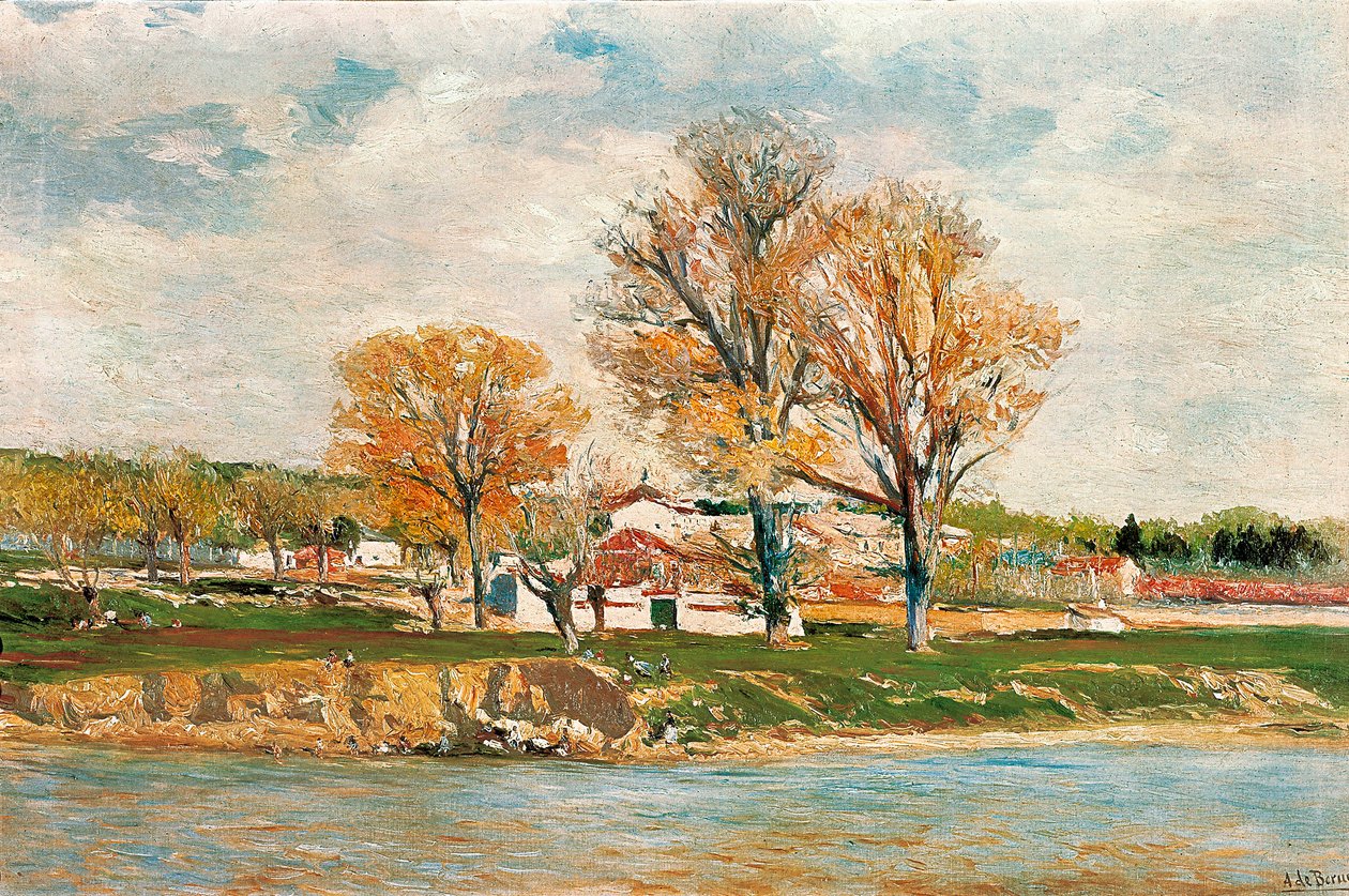 "As margens do Rio Manzanares" Pintura de Aureliano de Beruete Y Moret (1845-1912). Óleo sobre tela. de Aureliano de Beruete