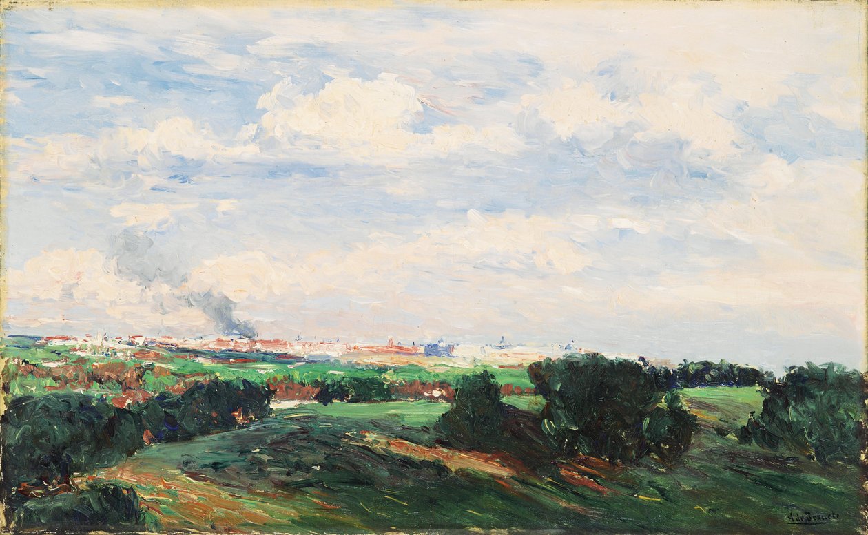 Vista de Madrid desde o Plantío de los Infantes ou Madrid Visto de El Pardo de Aureliano de Beruete
