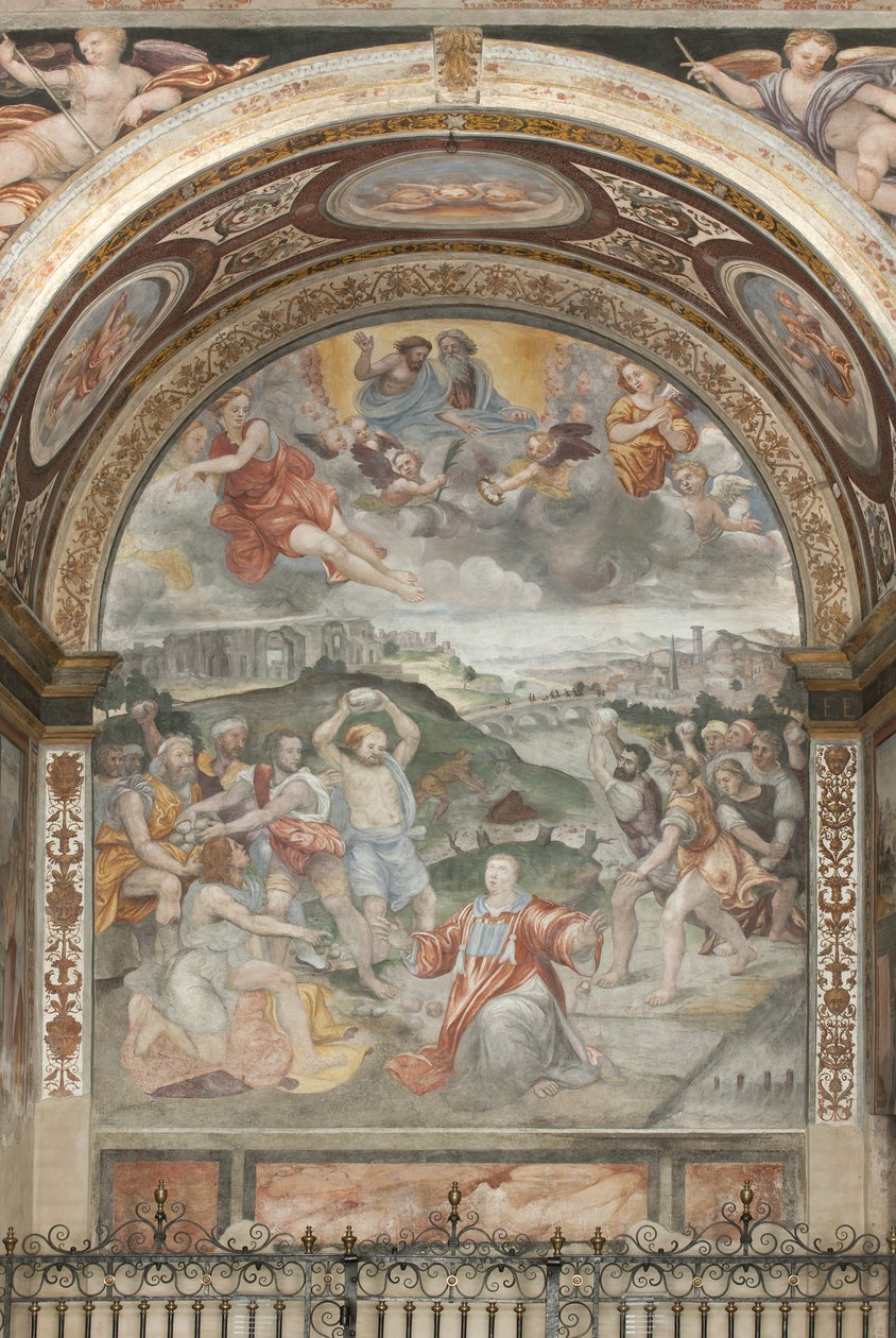 O martírio de Santo Estêvão, capela esquerda de Aurelio Luini