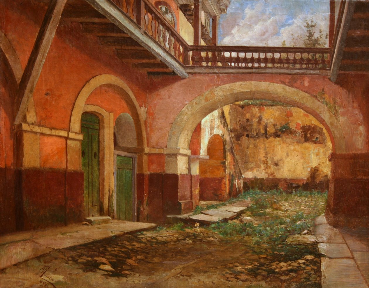 Pátio da "Casa dos Contos" em Ouro Preto de Aurelio de Figueiredo