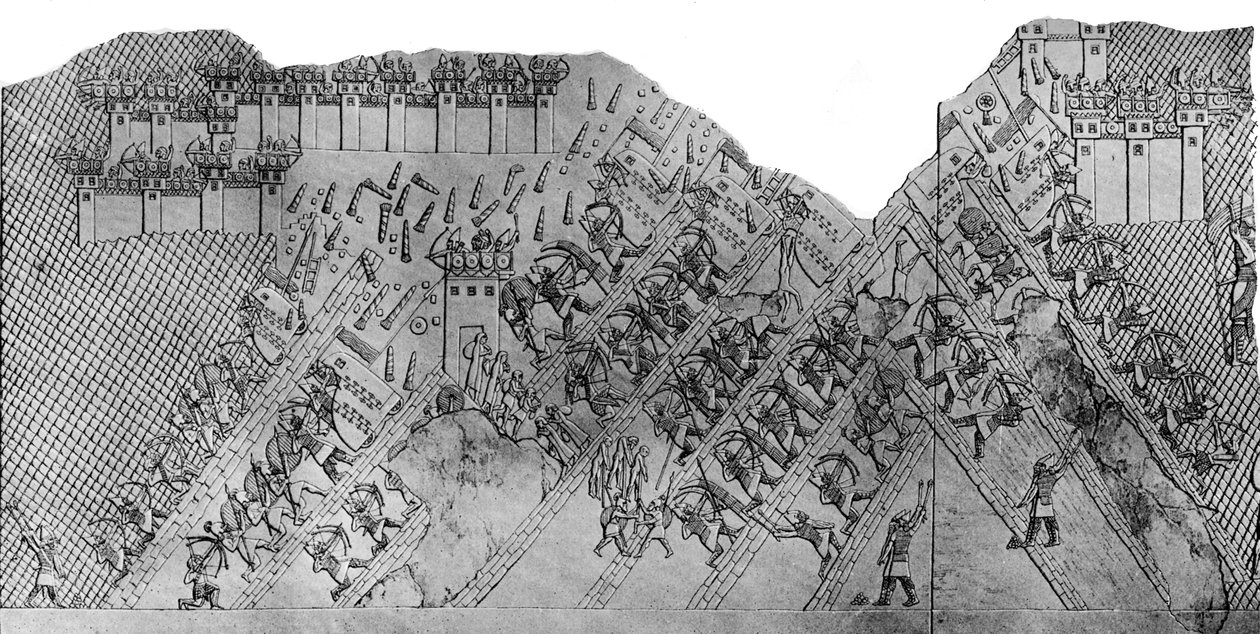 Assalto à cidade de Laquis, 700-692 aC, c1900-1920. de Austen Henry Layard