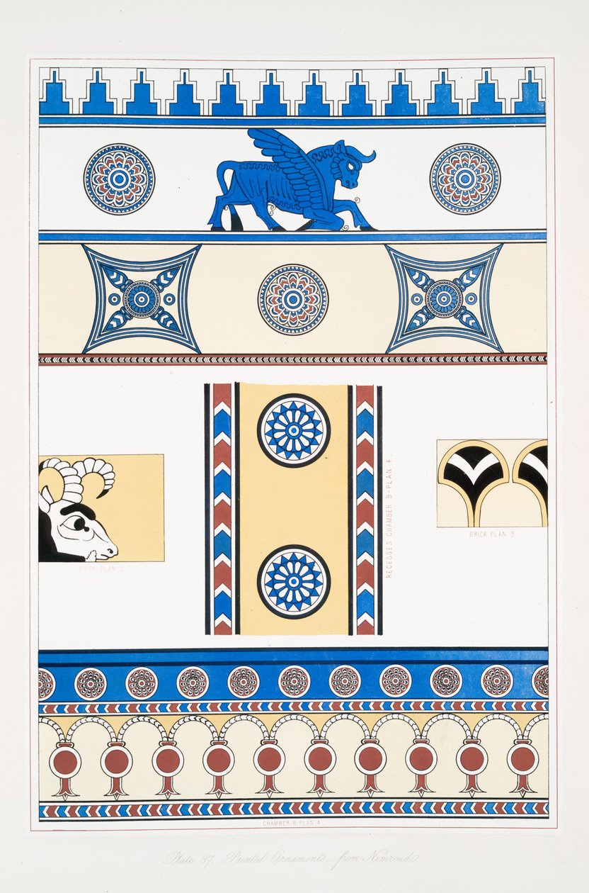 Ornamentos pintados de Nimroud [Calah] de Austen Henry Layard
