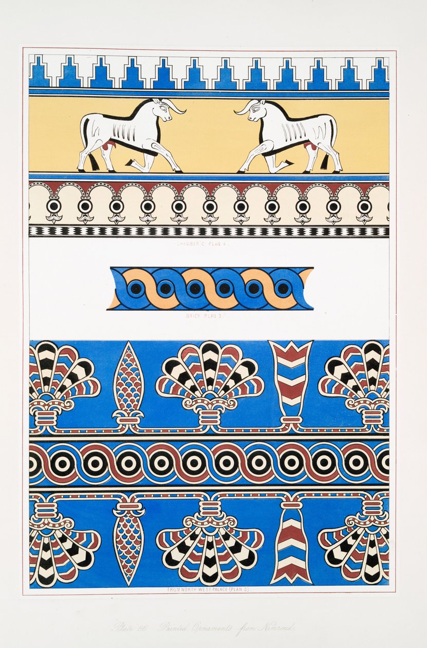 Ornamentos pintados de Nimroud [Calah] de Austen Henry Layard