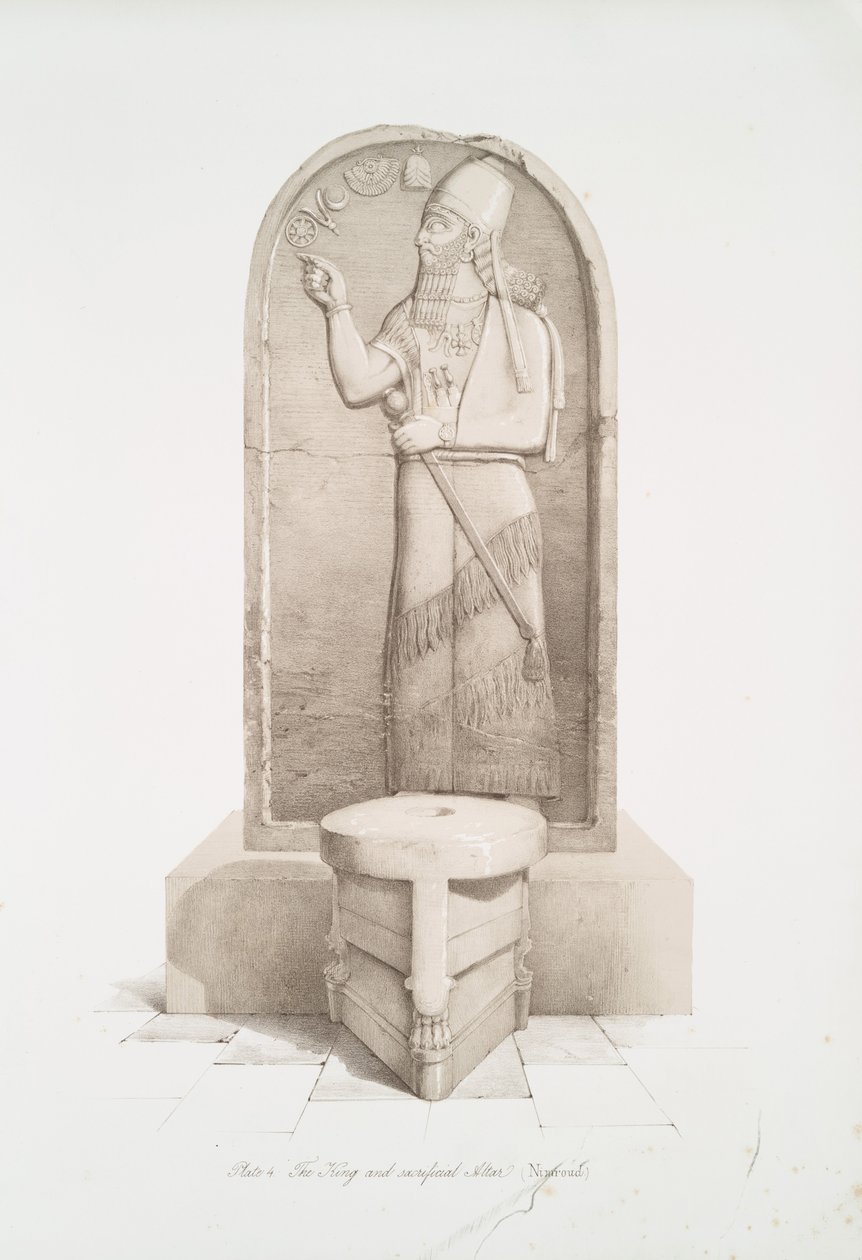 O rei e o altar de sacrifício em Nimroud [Calah] de Austen Henry Layard
