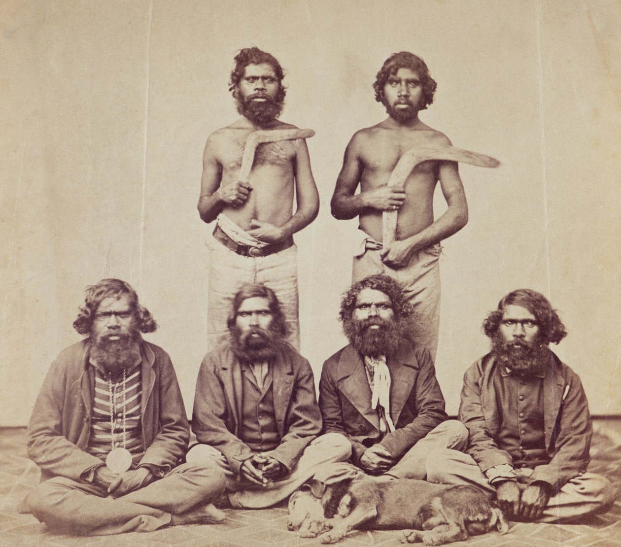 Homens Aborígenes, c.1870 (impressão em albume) de Australian Photographer