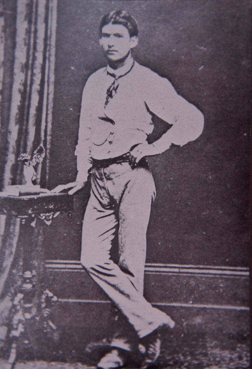 Steve Hart, membro do grupo Kelly Gang, morto em chamas no Hotel Glenrowan, 28 de Junho de 1880 (foto a p/b) de Australian Photographer