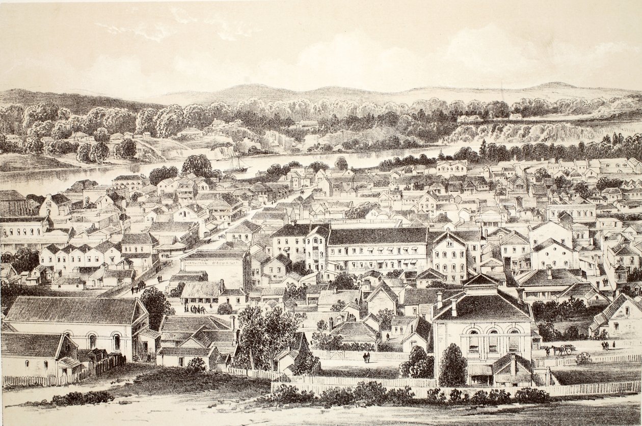 Brisbane, da história da Australásia por David Blair, McGrady, Thomson e Niven, 1879 de Australian School