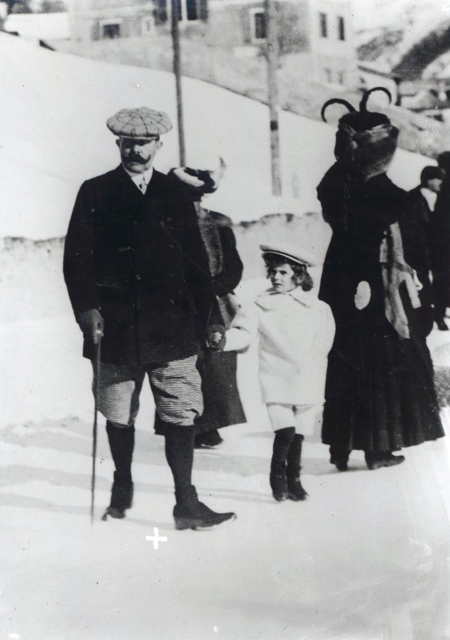 Arquiduque Franz Ferdinand da Áustria com um dos seus filhos de Austrian Photographer