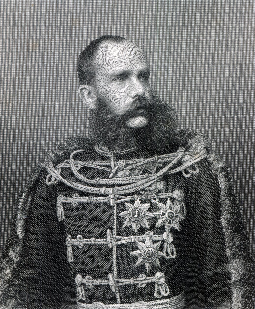 Imperador Franz Joseph I da Áustria, gravado por George J. Stodard de Austrian Photographer