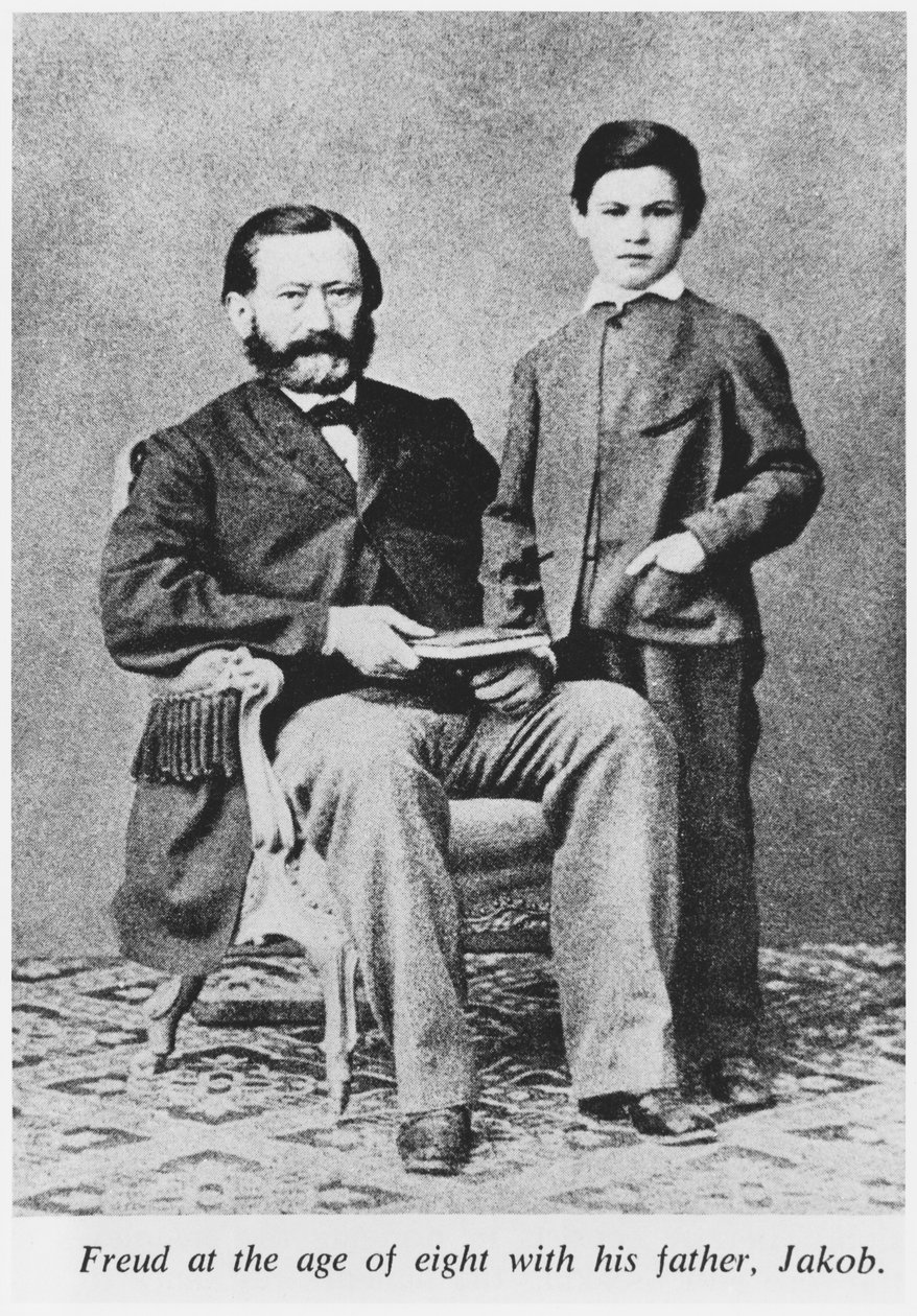 Sigmund Freud (1856-1939) aos oito anos de idade com seu pai Jakob, da História Pictórica de Psicologia e Psiquiatria por A. Roback e Th. Kierman, Nova York, Biblioteca Filosófica, 1969 de Austrian Photographer