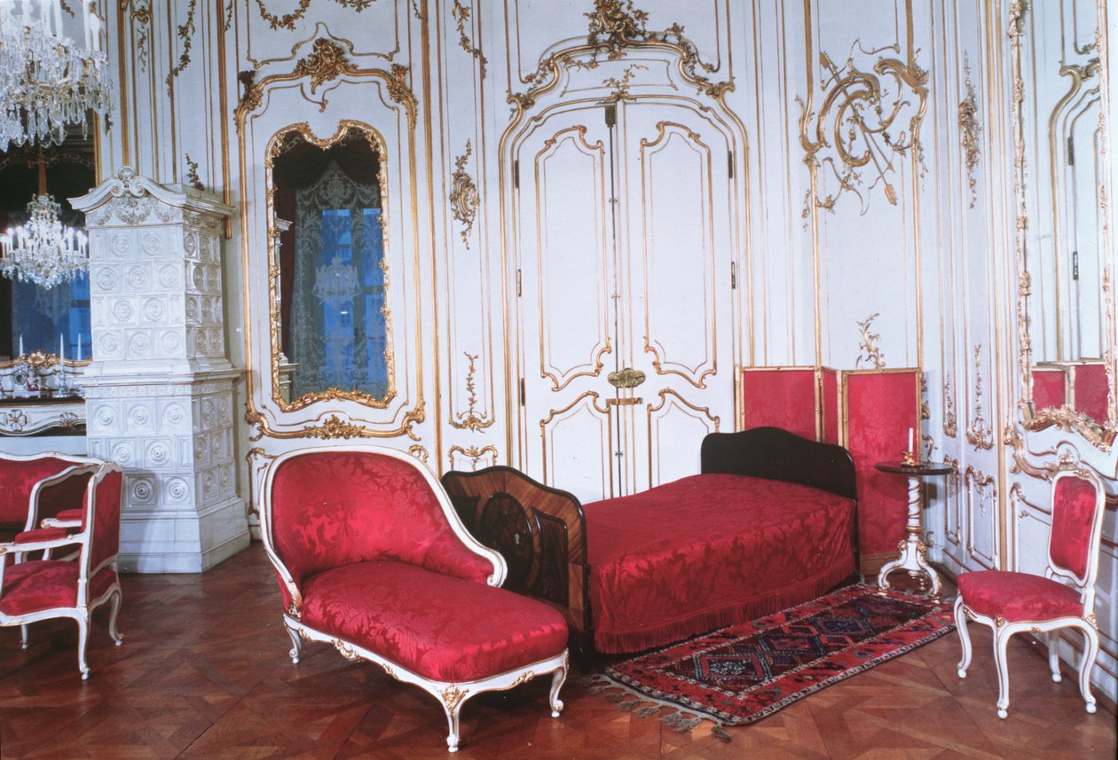 O quarto de Isabel da Baviera, imperatriz da Áustria (1837-98), esposa do imperador Franz Joseph da Áustria (1830-1916) de Austrian Photographer