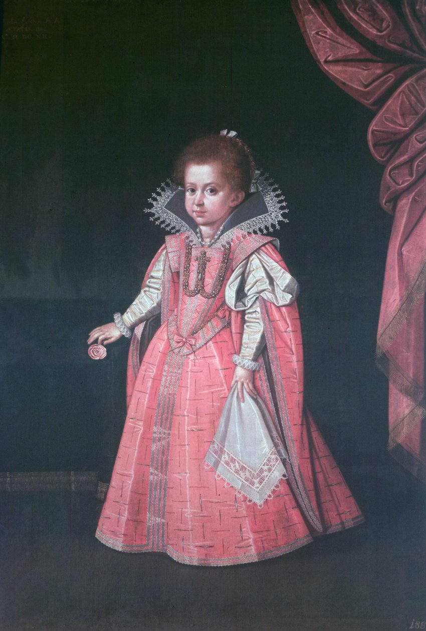 Archduchess Maria Anna (1610-65) como uma criança, filha do Santo Imperador Romano Ferdinand II (1578-1637) de Austrian School