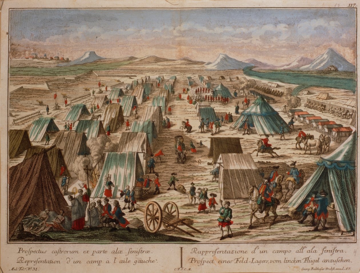 Acampamento militar, c.1780 de Austrian School