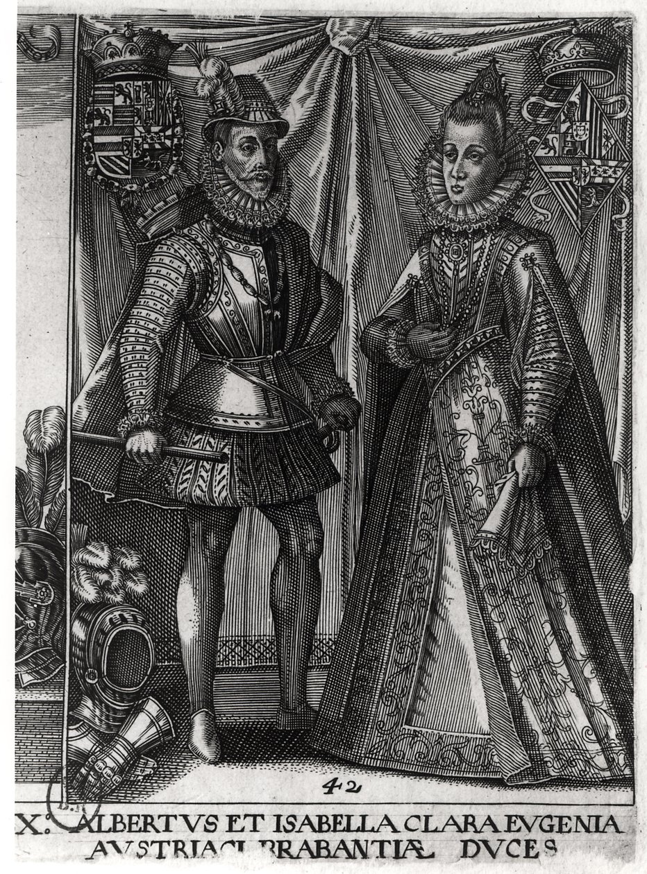 Retrato de Albert, arquiduque da Áustria (1559-1621) e sua esposa Isabella Clara Eugenia (1566-1633) Arquiduquesa de Áustria, 1613 de Austrian School