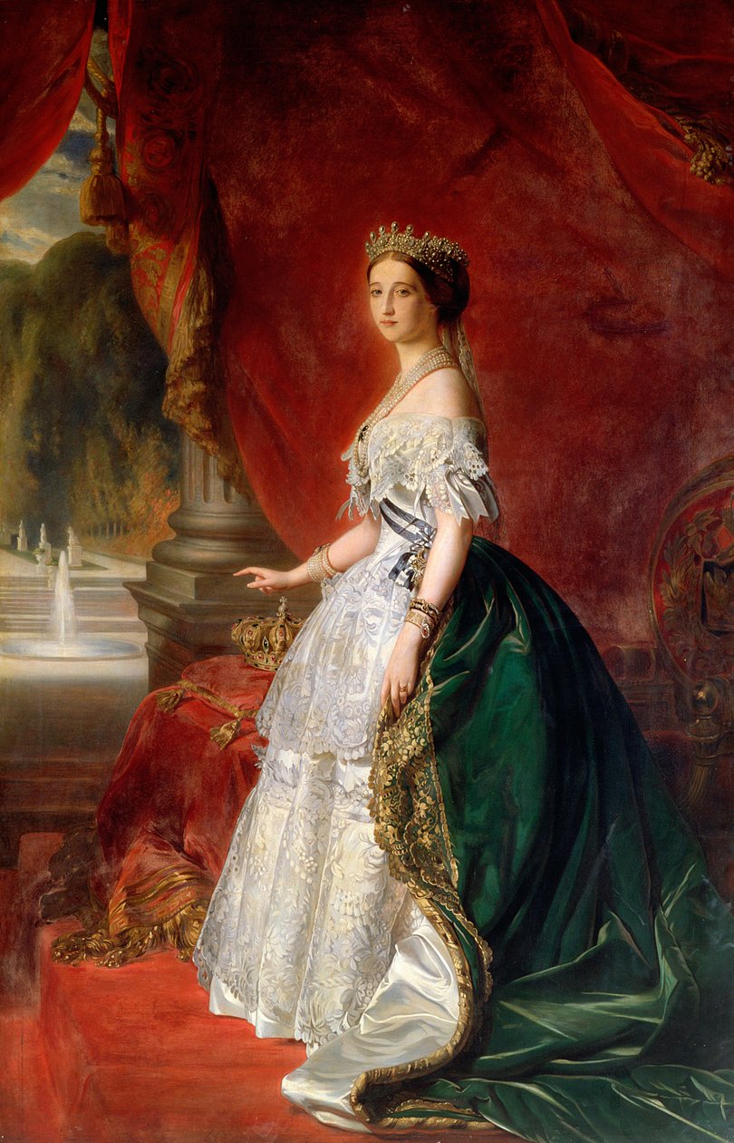 Retrato da Imperatriz Eugenie da França (1826-1920) (veja também 75383) (óleo) de Austrian School