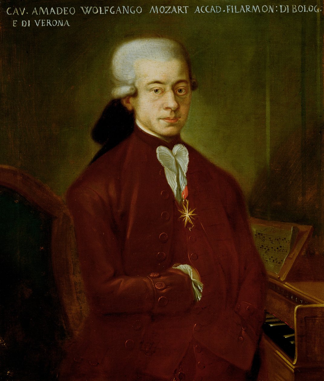 Retrato de Wolfgang Amadeus Mozart (1756-91) depois de 1770 de Austrian School