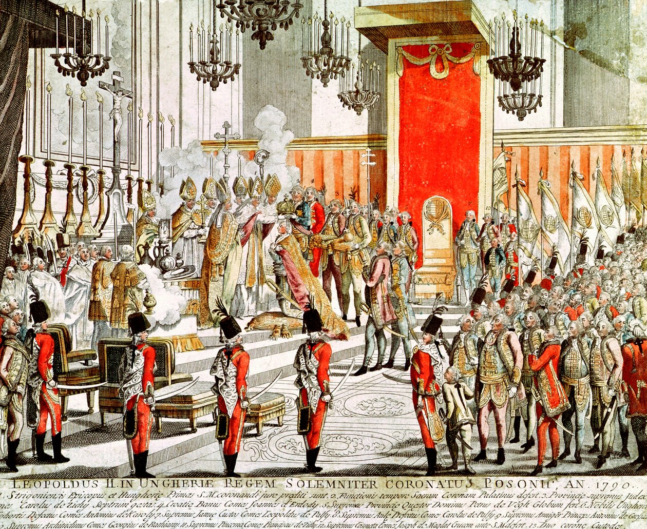 A coroação de Leopoldo II (1747-92) em Bratislava, em 1790 de Austrian School