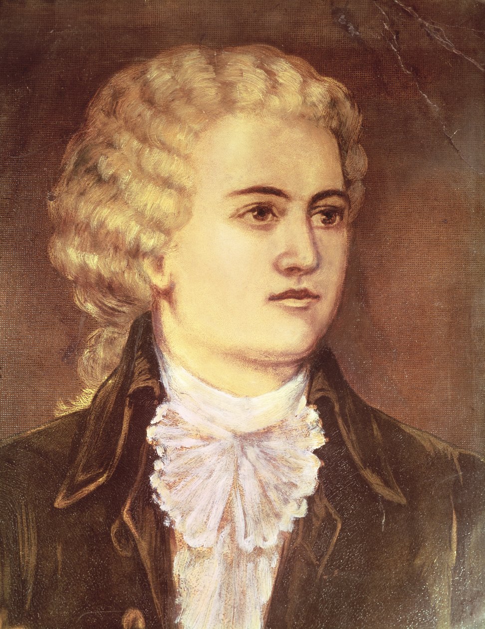 Wolfgang Amadeus Mozart (1756-91) durante sua estada em Praga em 1787 de Austrian School