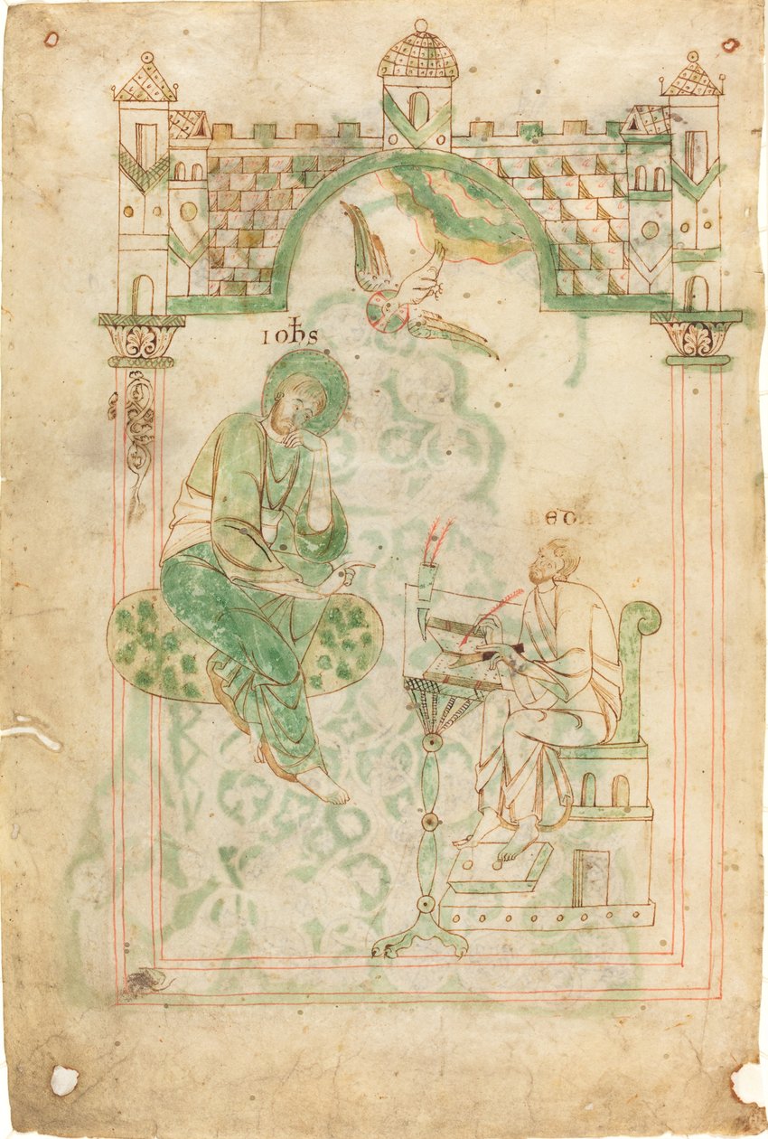 São João Ditando ao Venerável Beda de Austrian 12th Century