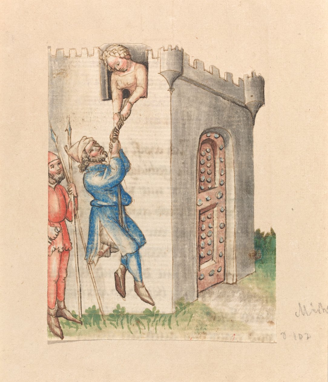 Michol ajudando David a escapar de Austrian 15th Century