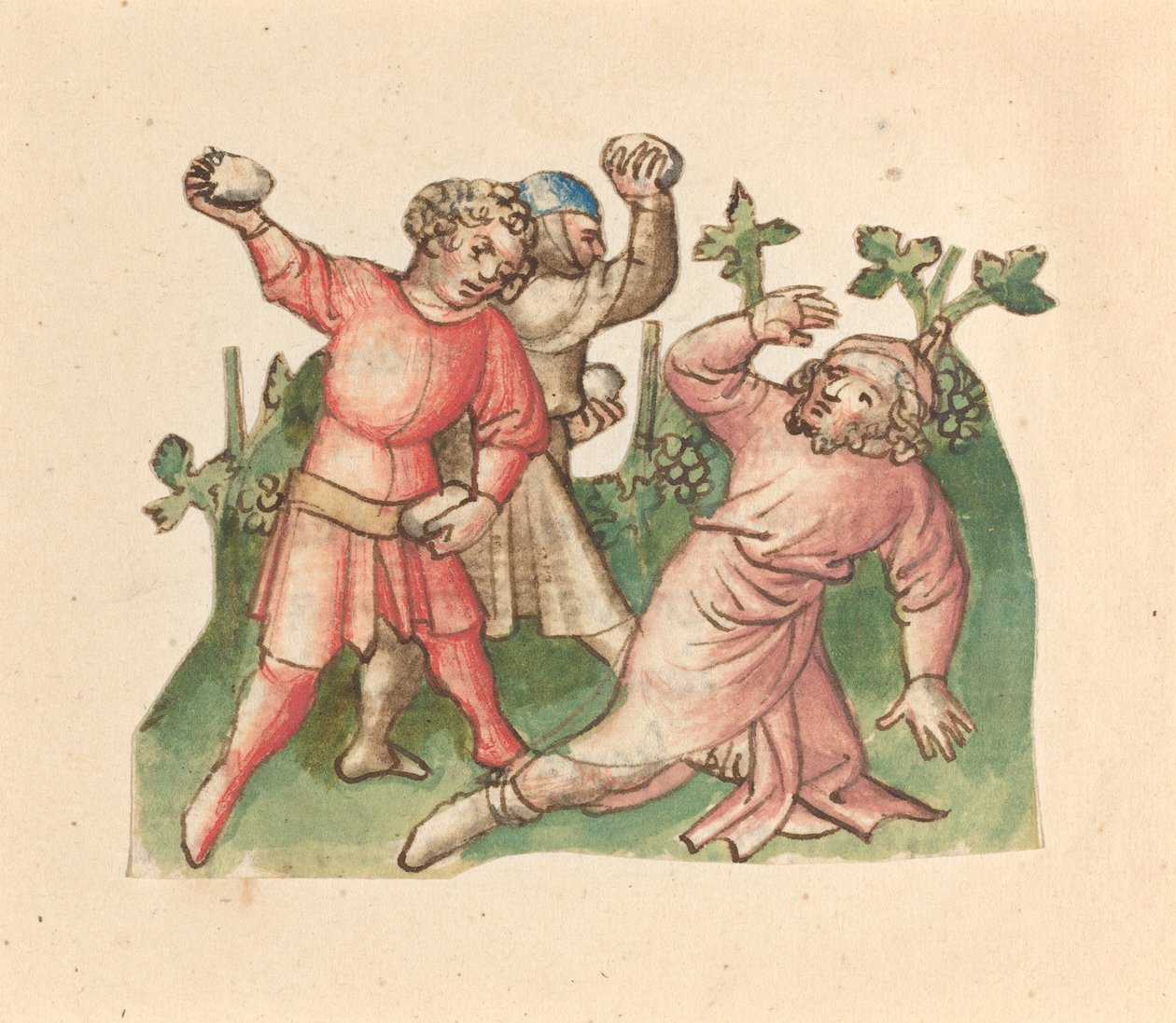 O apedrejamento de Nabote de Austrian 15th Century
