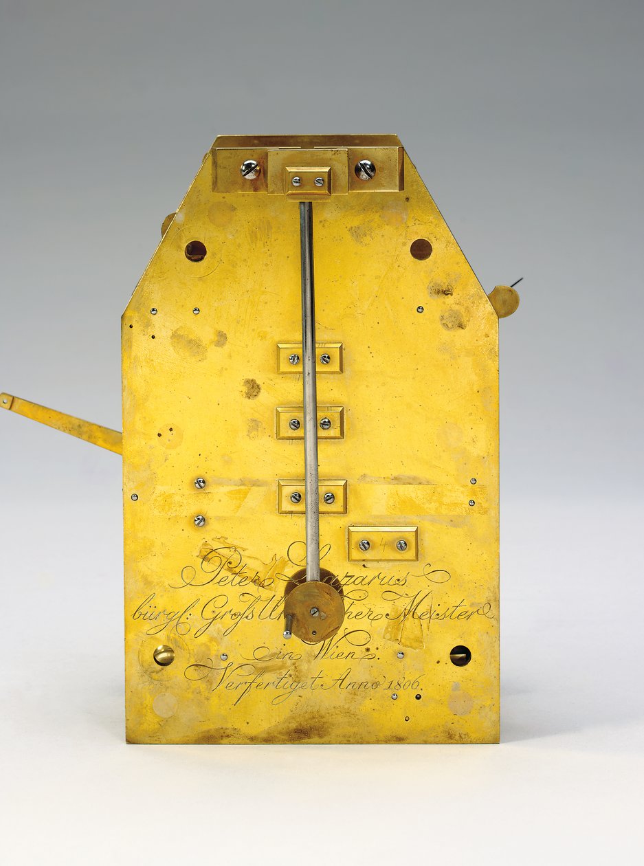 Um bodenstanduhr de um mês com equação de tempo e calendário completo, 1806 de Austrian School