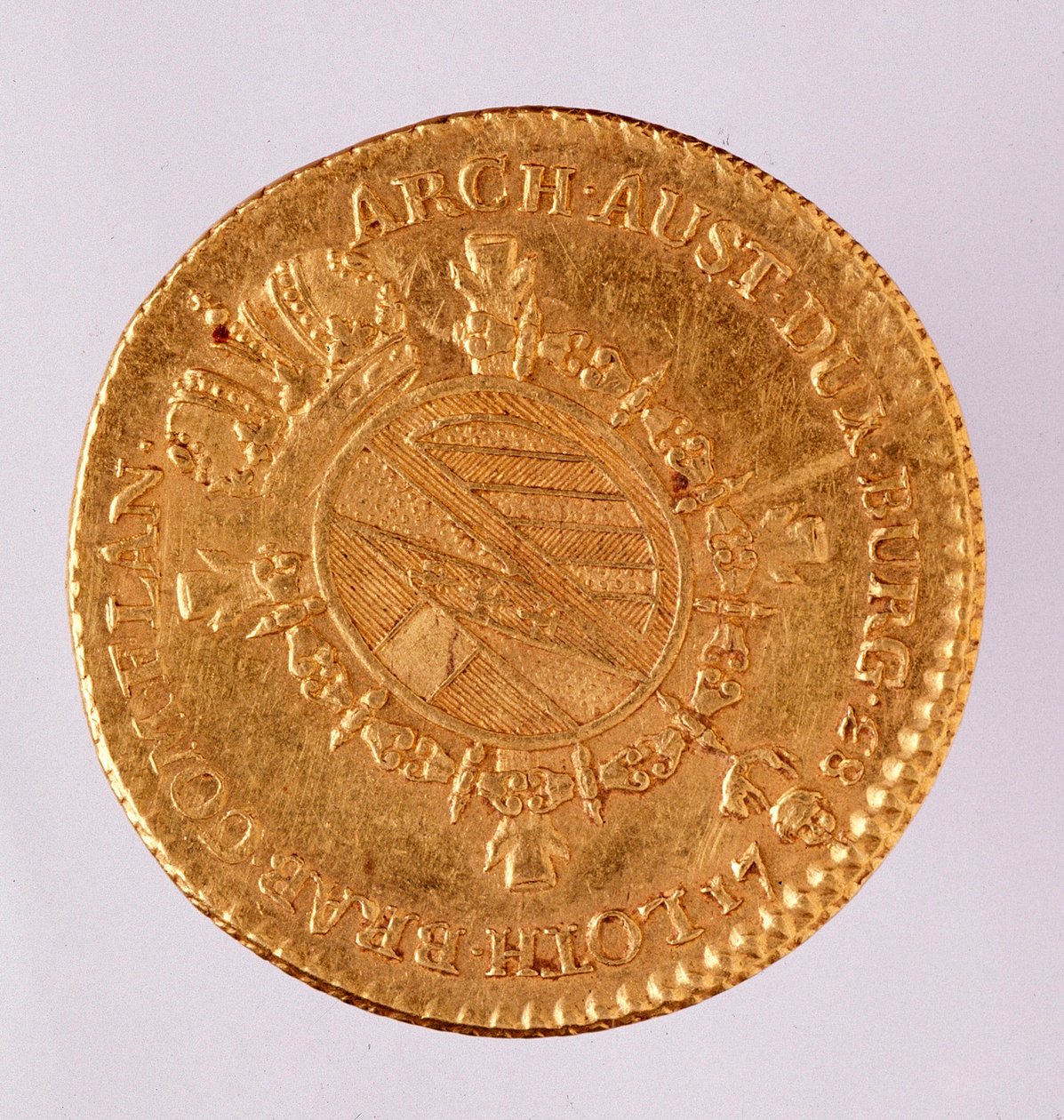 Dubloon dourado austríaco (doublon) do imperador José II (1740-1790) 1783 Nápoles, museo archeologico de Austrian School