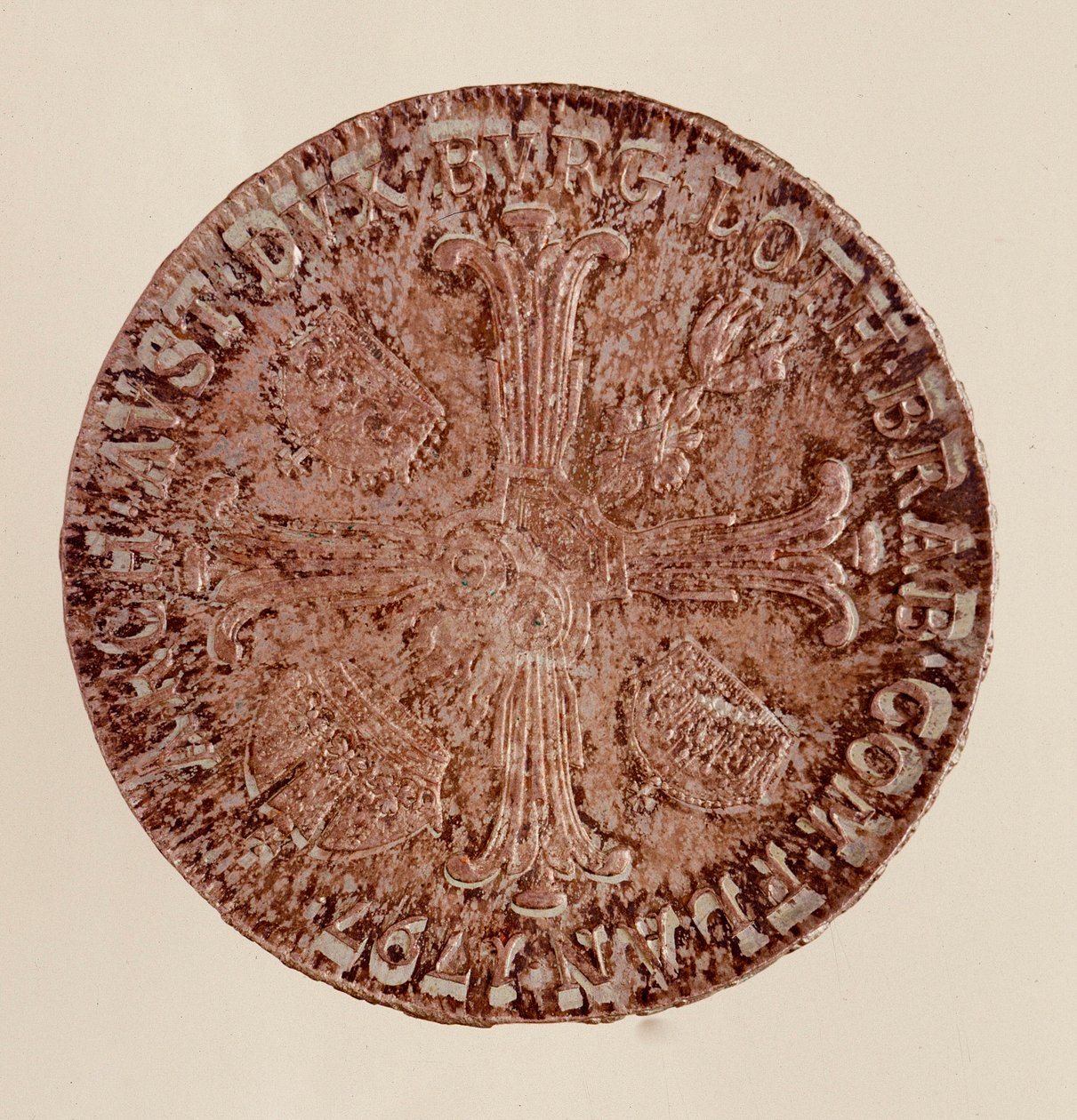 thaler (táler de prata austríaco) do imperador Francisco II (Francisco I da Áustria ou Francisco II do Santo Império) (1768-1835) 1797 Diam. 4 cm Nápoles, museo archeológico de Austrian School