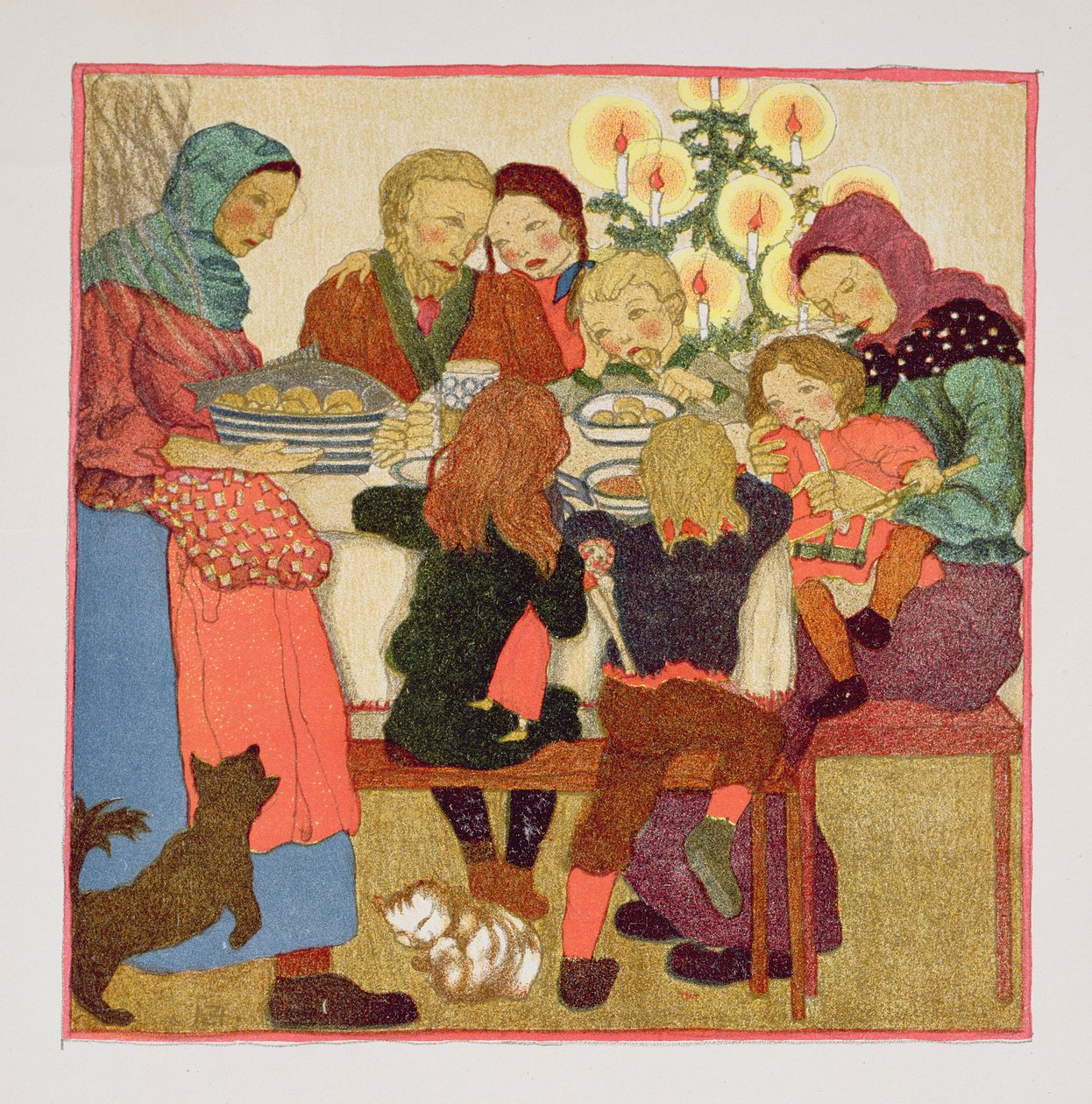Festa de Véspera de Natal, c.1910, de "Christmas" (Natal) de Austrian School