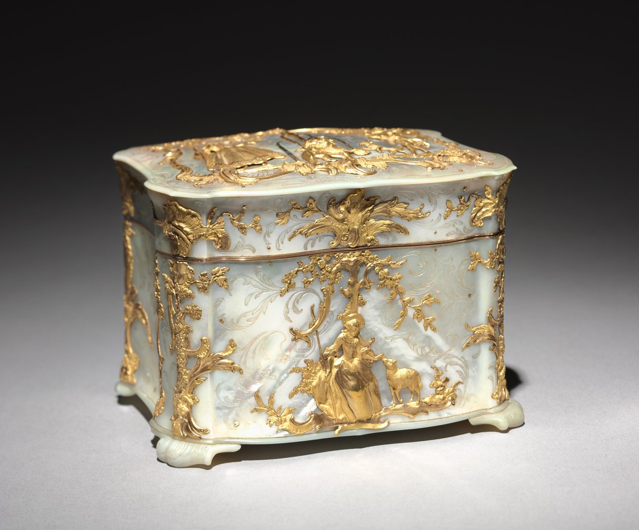 Caixa de ouro e madrepérola, c.1765 de Austrian School