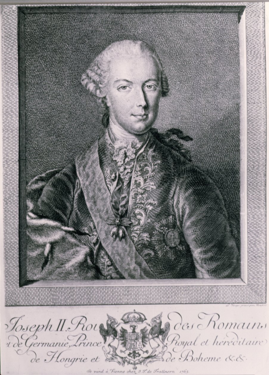 Retrato de José II (1741-1790) Rei da Alemanha e Sacro Imperador Romano, 1763 de Austrian School